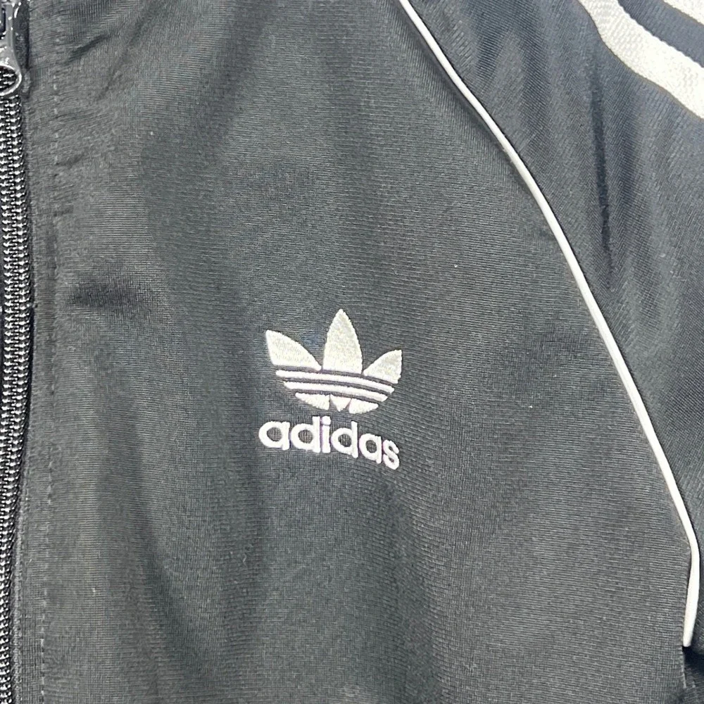 Adidas Kids Classic‎ Black White Zip Up Track Jacket Boys Medium Sportswear